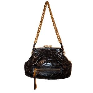 RARE Archival Marc Jacobs Patchwork Little Stam Bag - Black/Gold - 2007